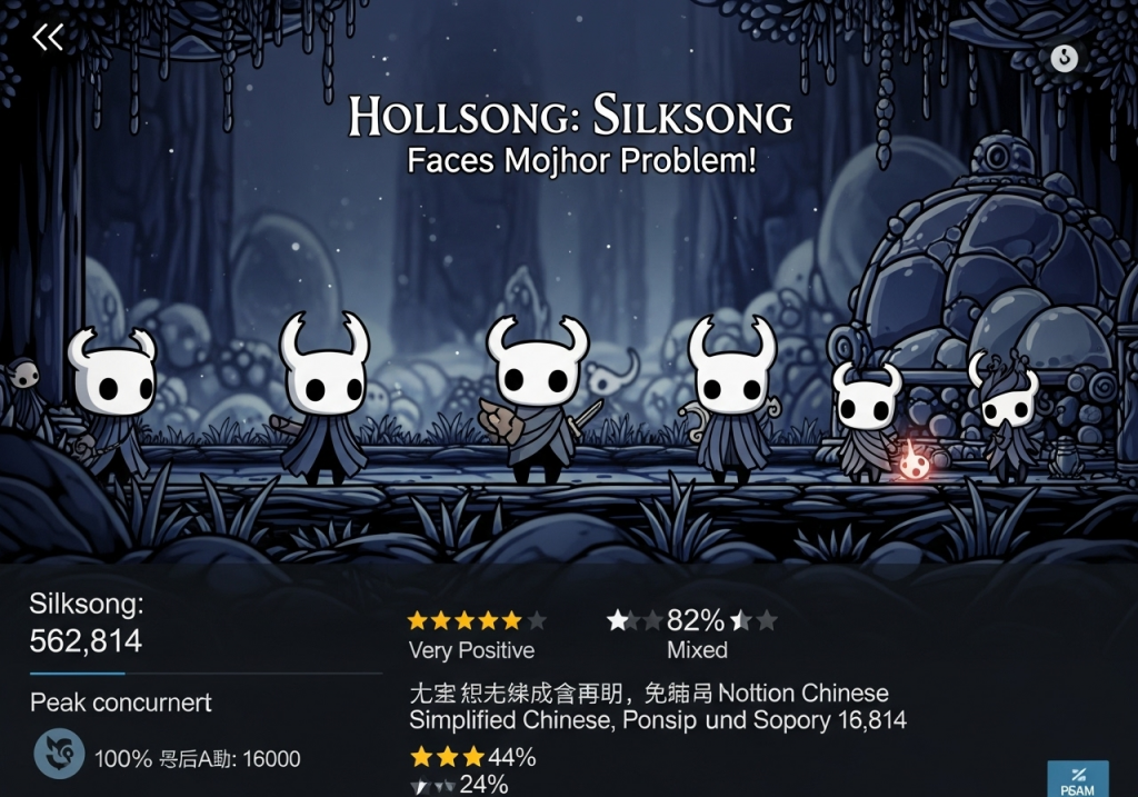 กราฟแสดงคะแนนรีวิว Hollow Knight: Silksong